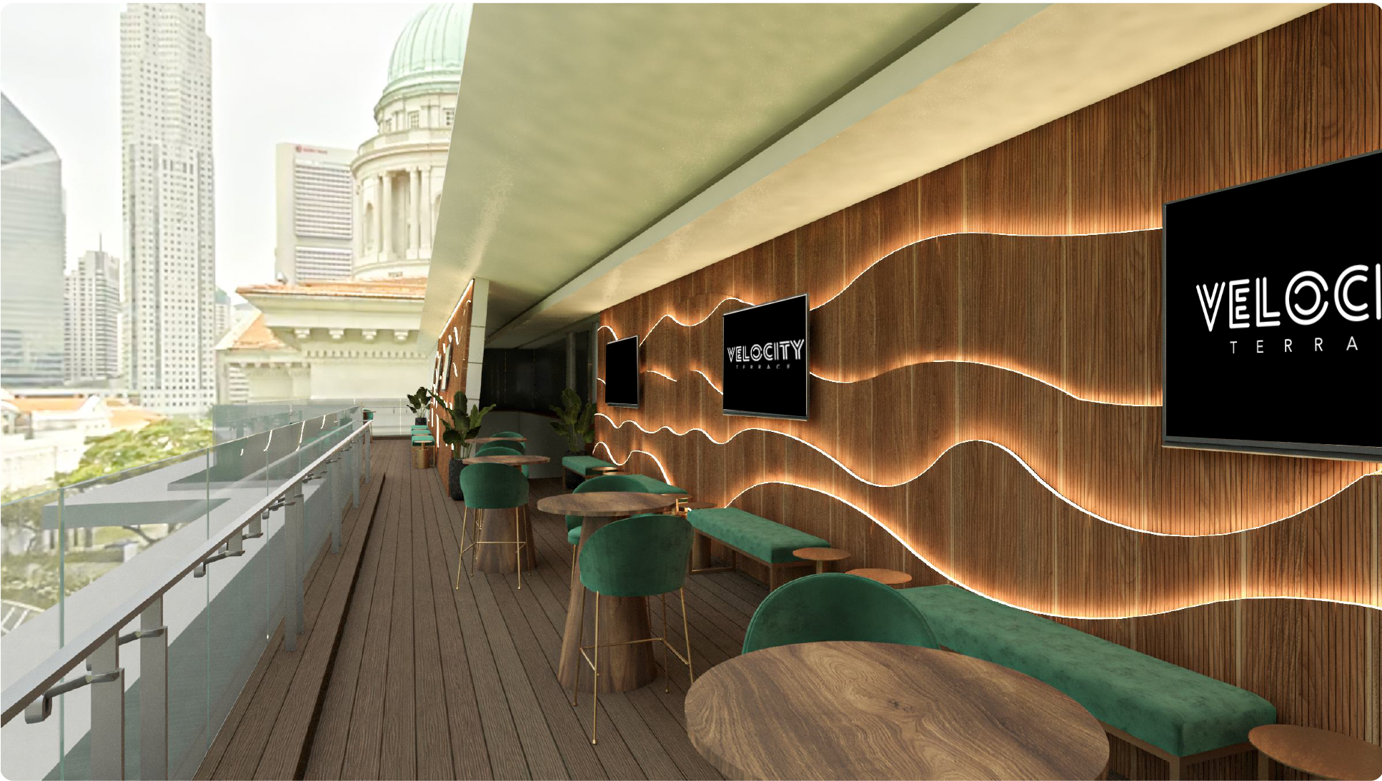 Velocity Terrace outdoor rooftop at National Gallery Singapore